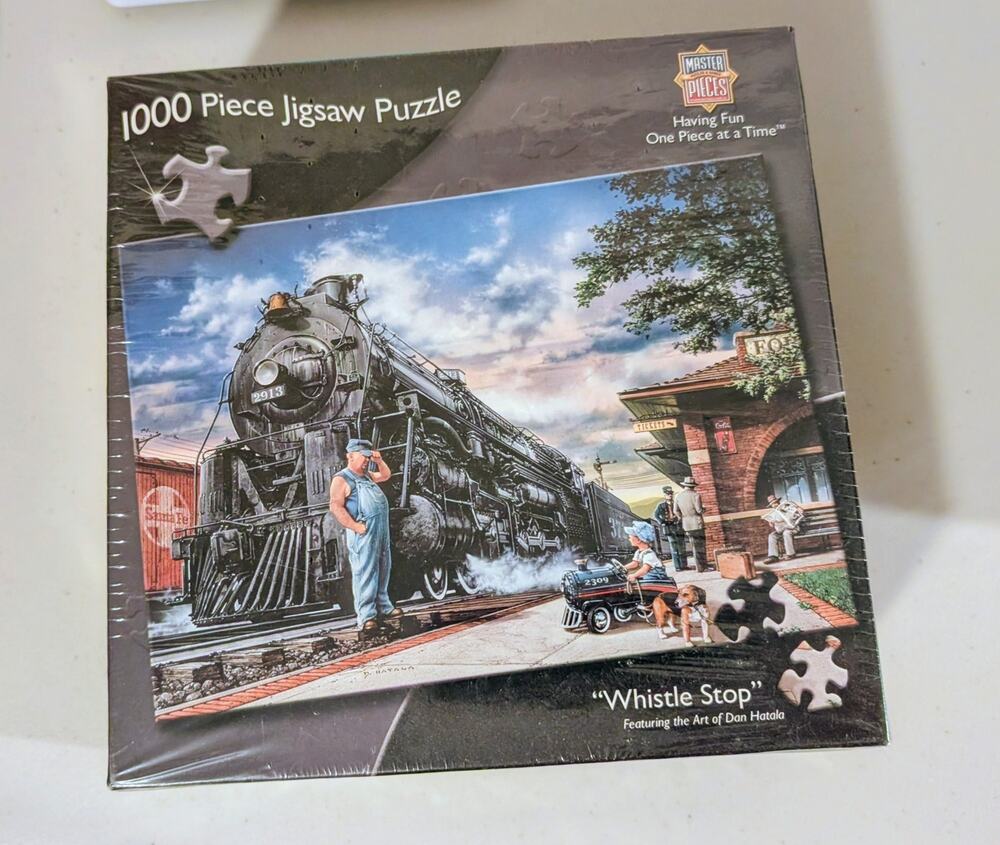 Whistle Stop 1000 Piece Jigsaw Puzzle by Master Pieces -- Dan Hatala Artwork NWT